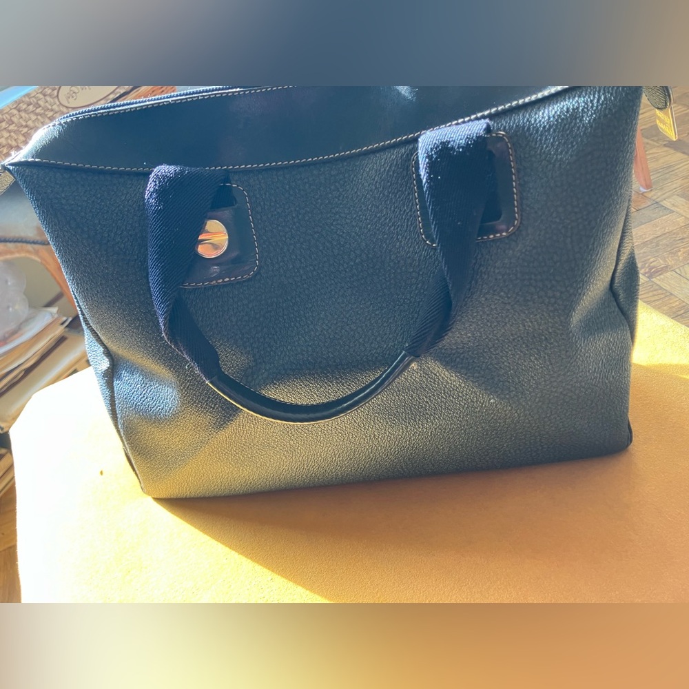 Elegant Black Leather Tote Bag